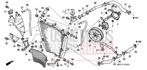 RADIATOR (CBR1000RR4/5) CBR1000RR4 de 2004